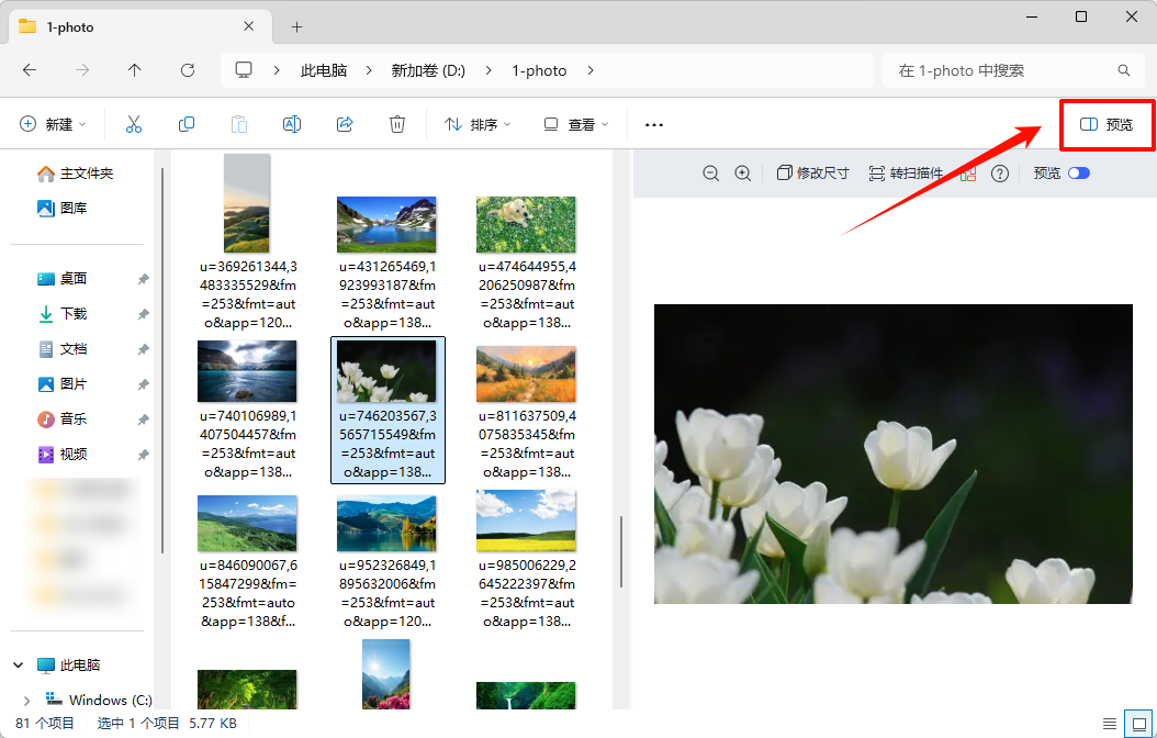 电脑文件夹右边预览怎么关闭3