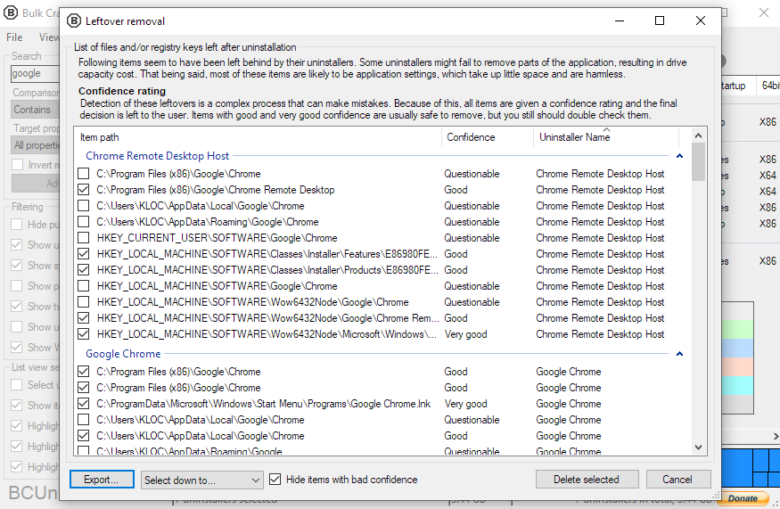 Bulk Crap Uninstaller卸载软件界面 Bulk Crap Uninstaller卸载软件界面