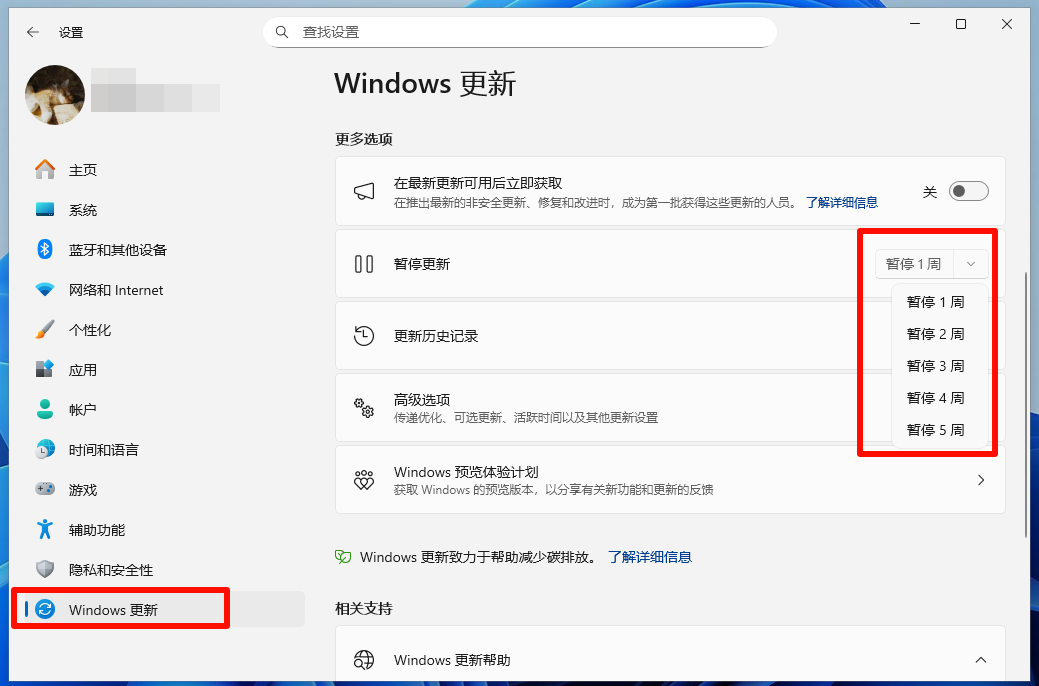 Windows设置暂停更新